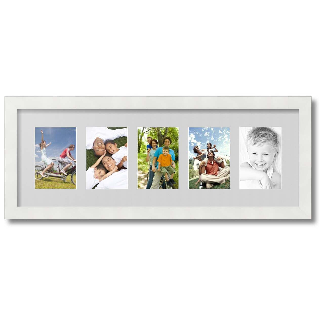 ArtToFrames Collage Photo Picture Frame with 5 - 4x6 inch Openings, Framed in White with Over 62 Mat Color Options and Plexi Glass (CSM-3966-153)